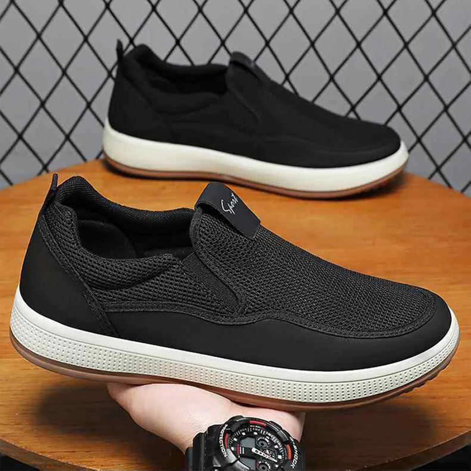 Мокасины мужские повседневные Boat Shoes Black FVFXDPX — фото 4