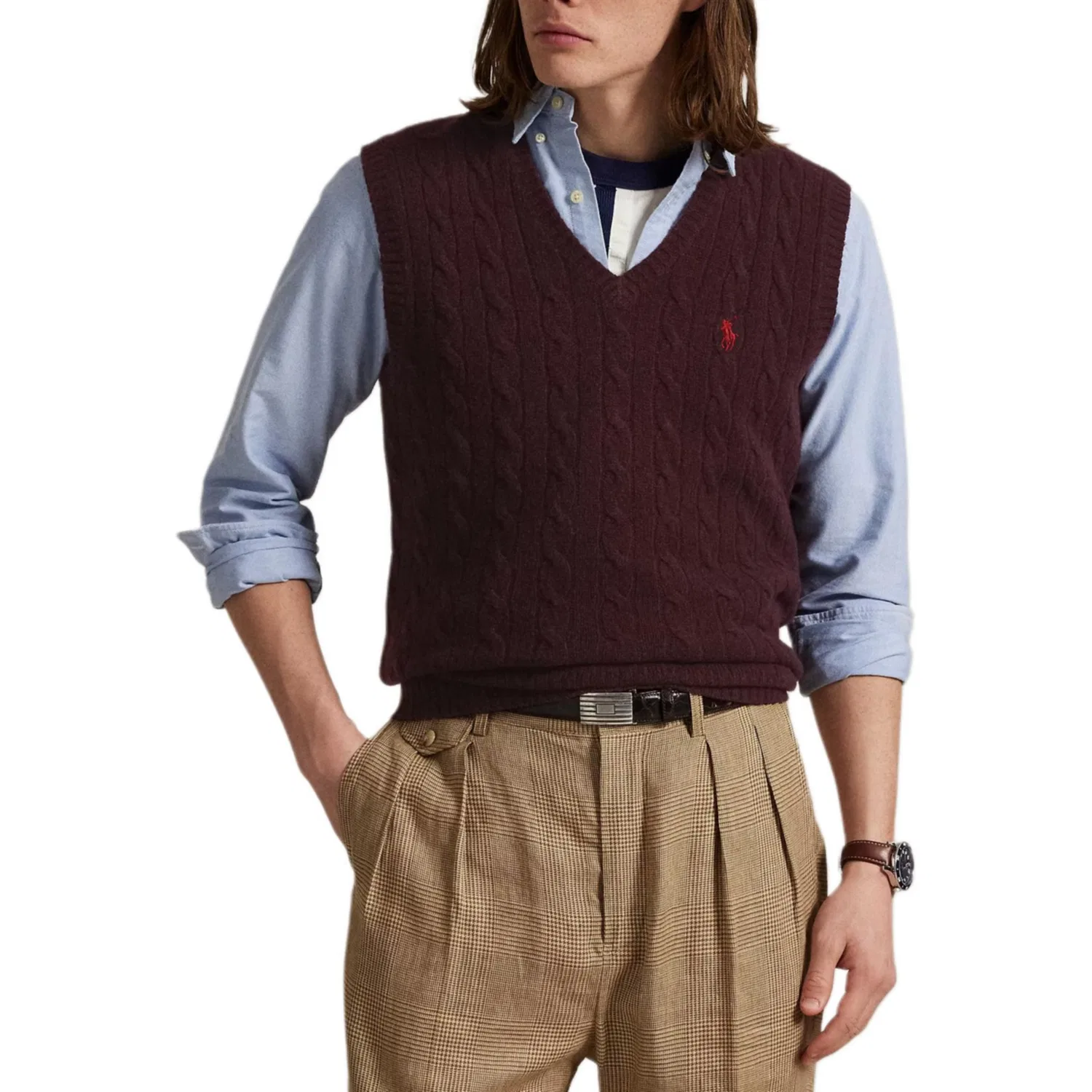 Жилет трикотажный Polo Ralph Lauren Aged Red Wine — фото 3