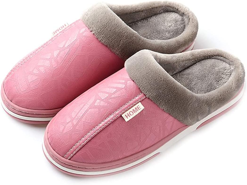 

Мужские и женские тапочки с пенной мемори-подкладкой, для дома и улицы, удобные, легкие, с противоскользящей подошвой, теплой флисовой подкладкой, хлопковые Asifn, розовый