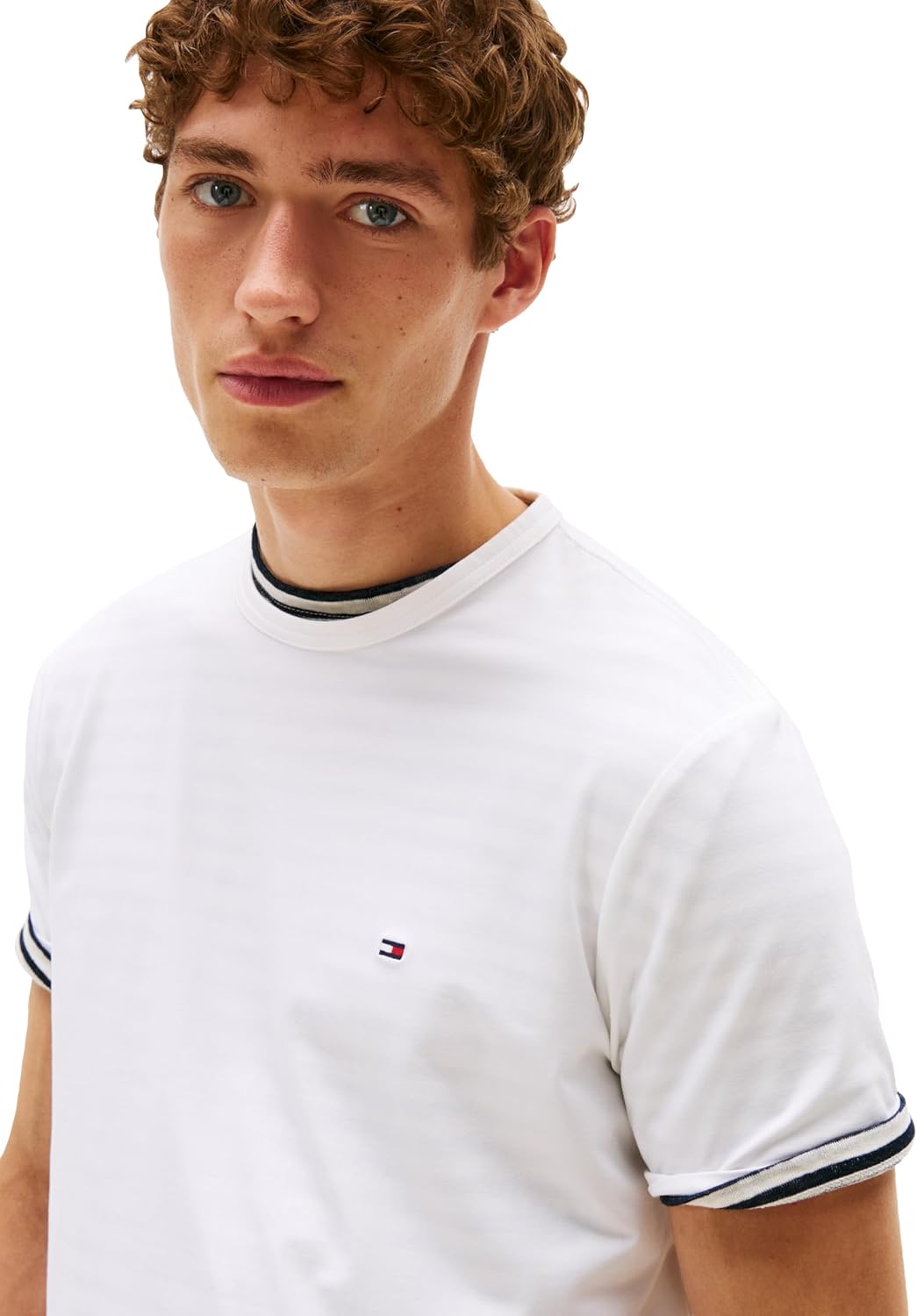 Мужские футболки Tommy Hilfiger Dry Fit с коротким рукавом и влагоотводящими свойствами, White — фото 2