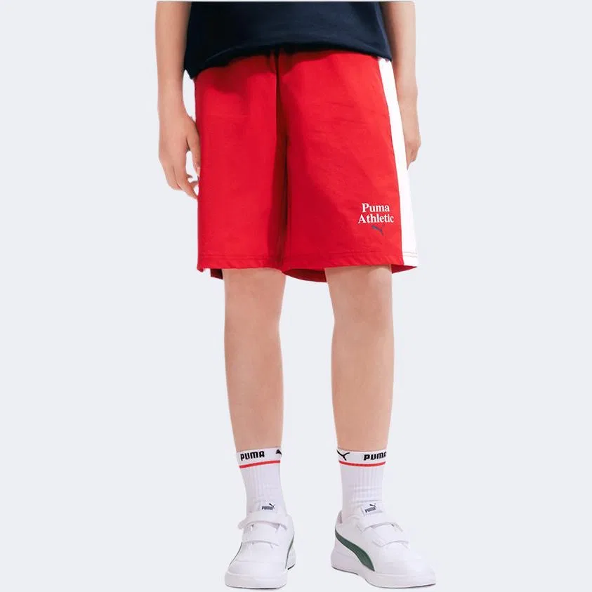 Детские быстросохнущие штаны PUMA China Red — фото 4