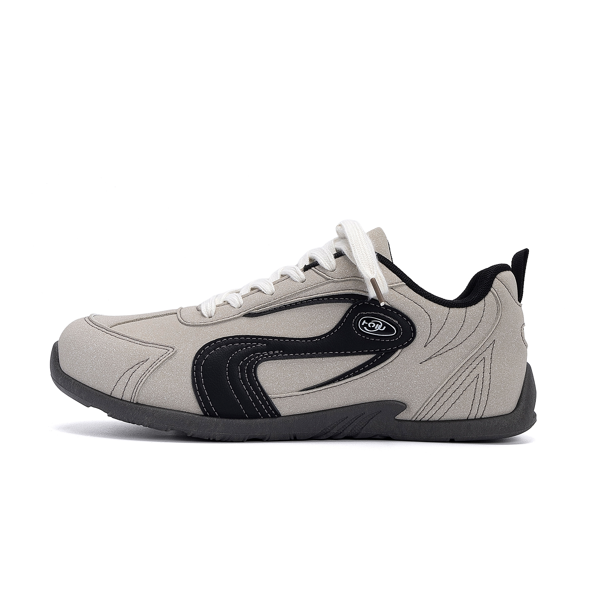 

HUANQIU Текстильные кроссовки для скейтбординга с покрытием из синтетической кожи, низкие, легкие, увеличивающие рост, мужские, черно-серые