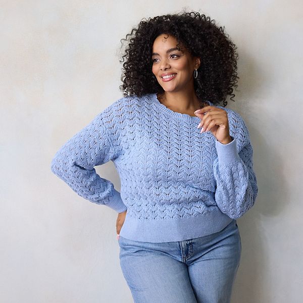 

Свитер с ажурным узором Plus size Lc Lauren Conrad, Secret Peri