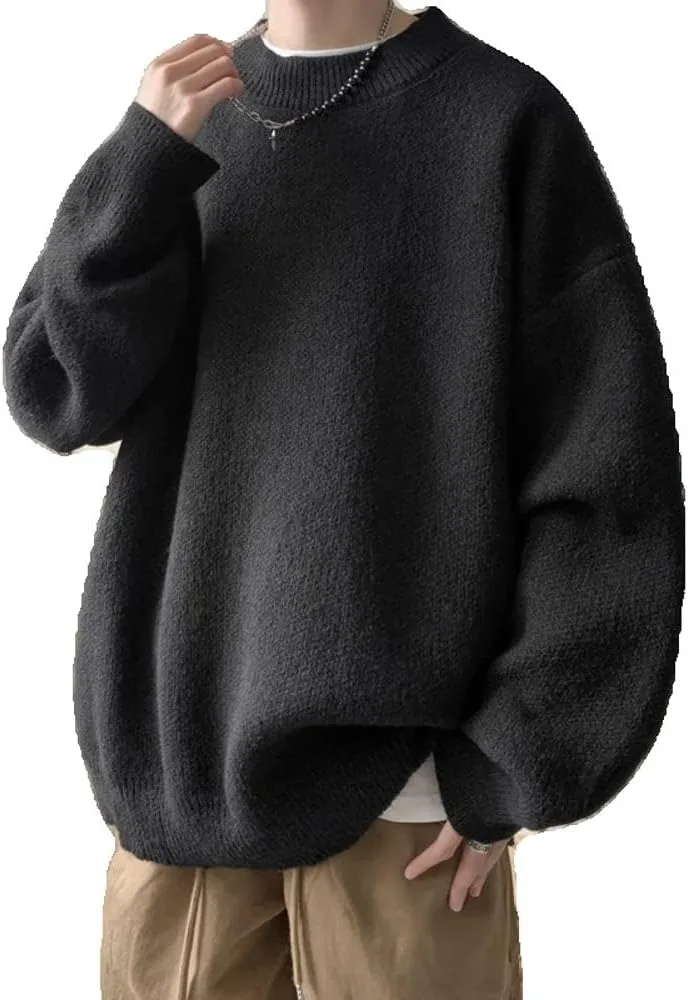 

Свитер мужской осенне-зимний свободного кроя с круглым воротом и длинным рукавом MIGAOQ