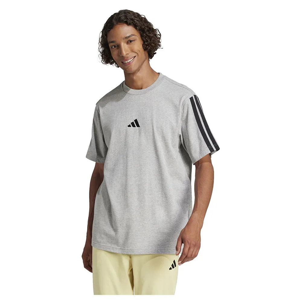 

Футболка с коротким рукавом adidas Essentials 3 Stripes Single Jersey, серый