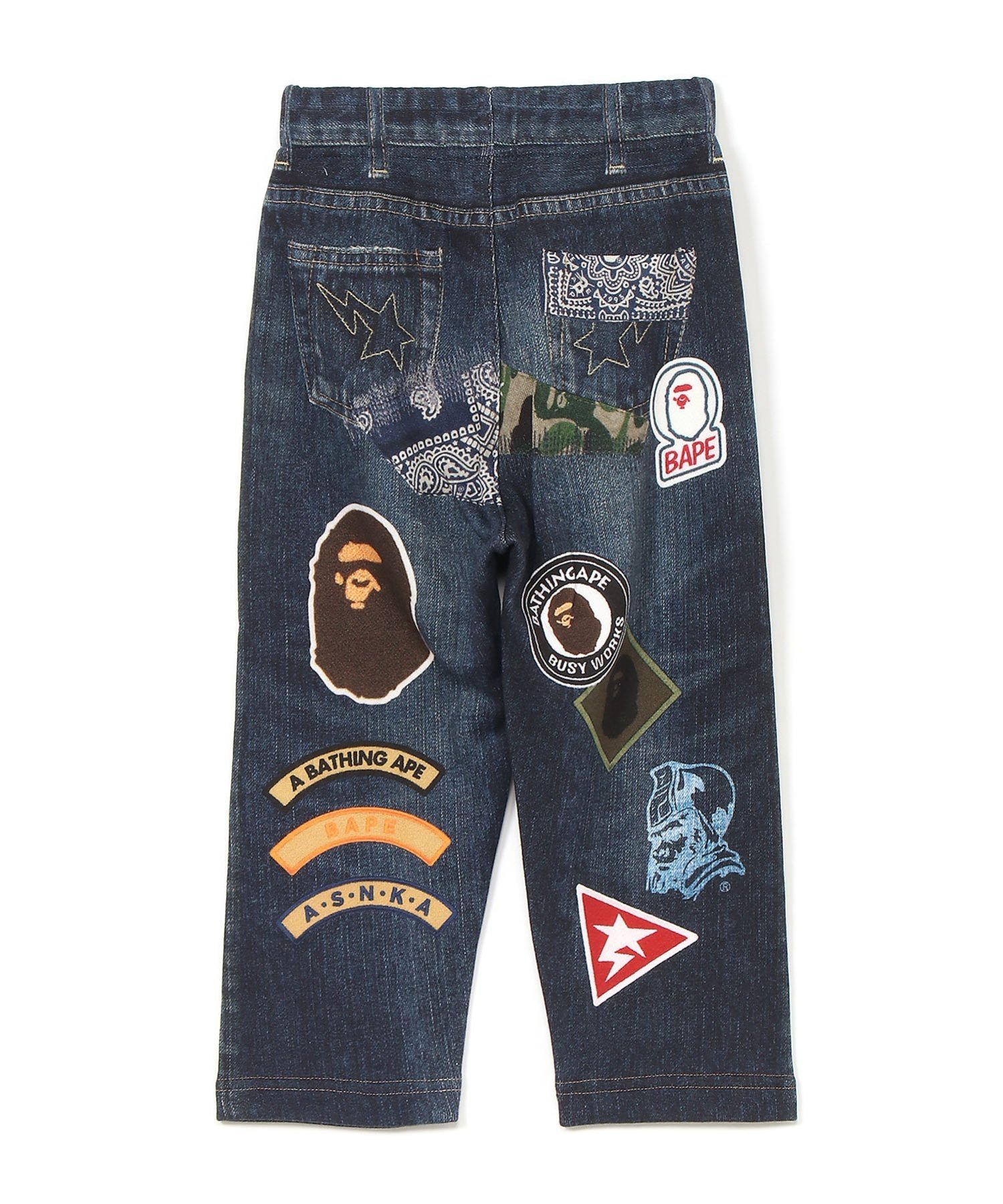 Спортивные штаны BAPE с эмблемой и джинсовым принтом A BATHING APE, NAVY