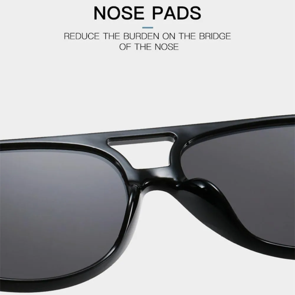 

Классические большие солнцезащитные очки для женщин в стиле ретро-винтаж с двойной перемычкой, унисекс, желтые, для вождения, SUN56 Generic, Black Yellow