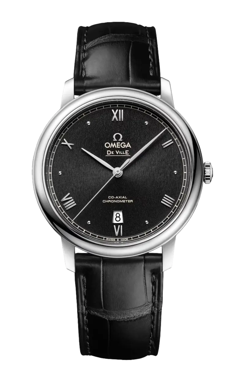 

Де виль престиж 39,5 мм, сталь на коже - 424.13.40.20.01.002 OMEGA