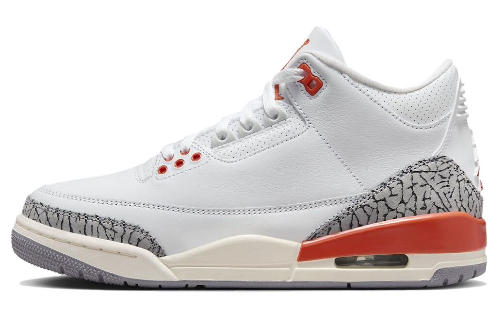 

Jordan Air Jordan 3 Винтажные баскетбольные кроссовки женские, White/Gray