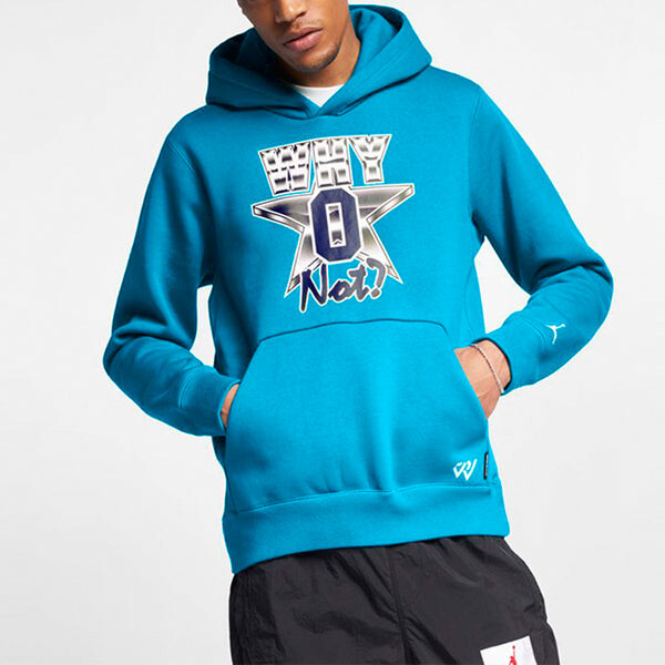 Толстовка Air Jordan x RW Crossover Way Not Sports Cartoon Printing Pattern Blue, синий — фото 2