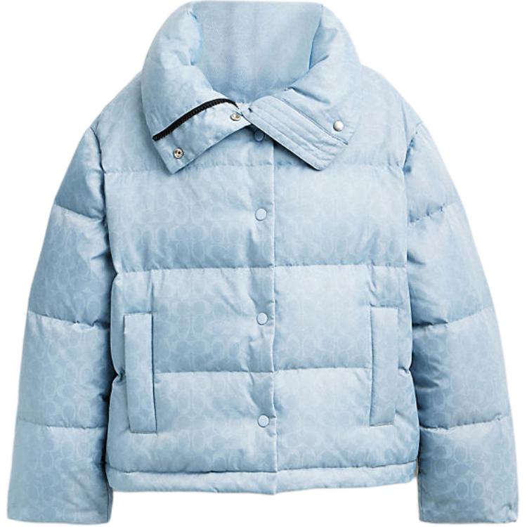 

COACH Куртка пуховая женская голубая, Light Blue