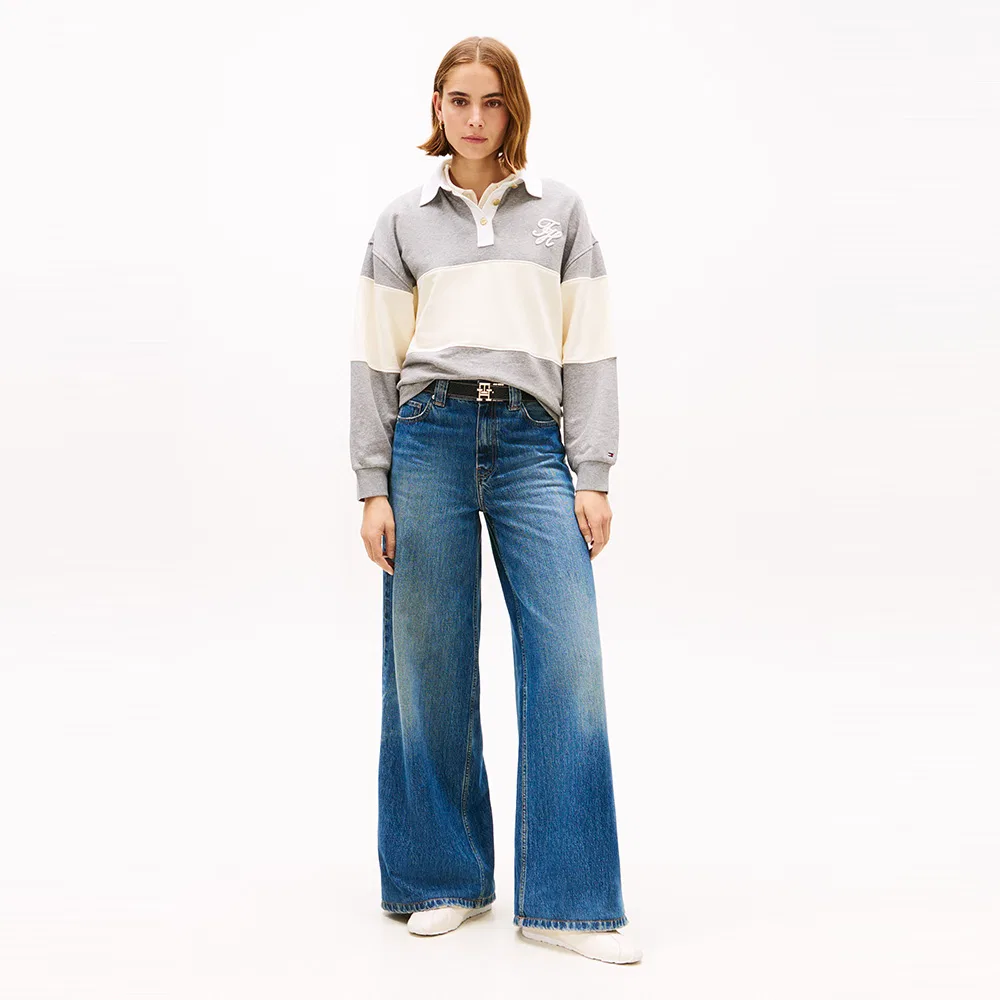 Женская регбийная толстовка с золотыми пуговицами серого цвета от Tommy Hilfiger Women — фото 2