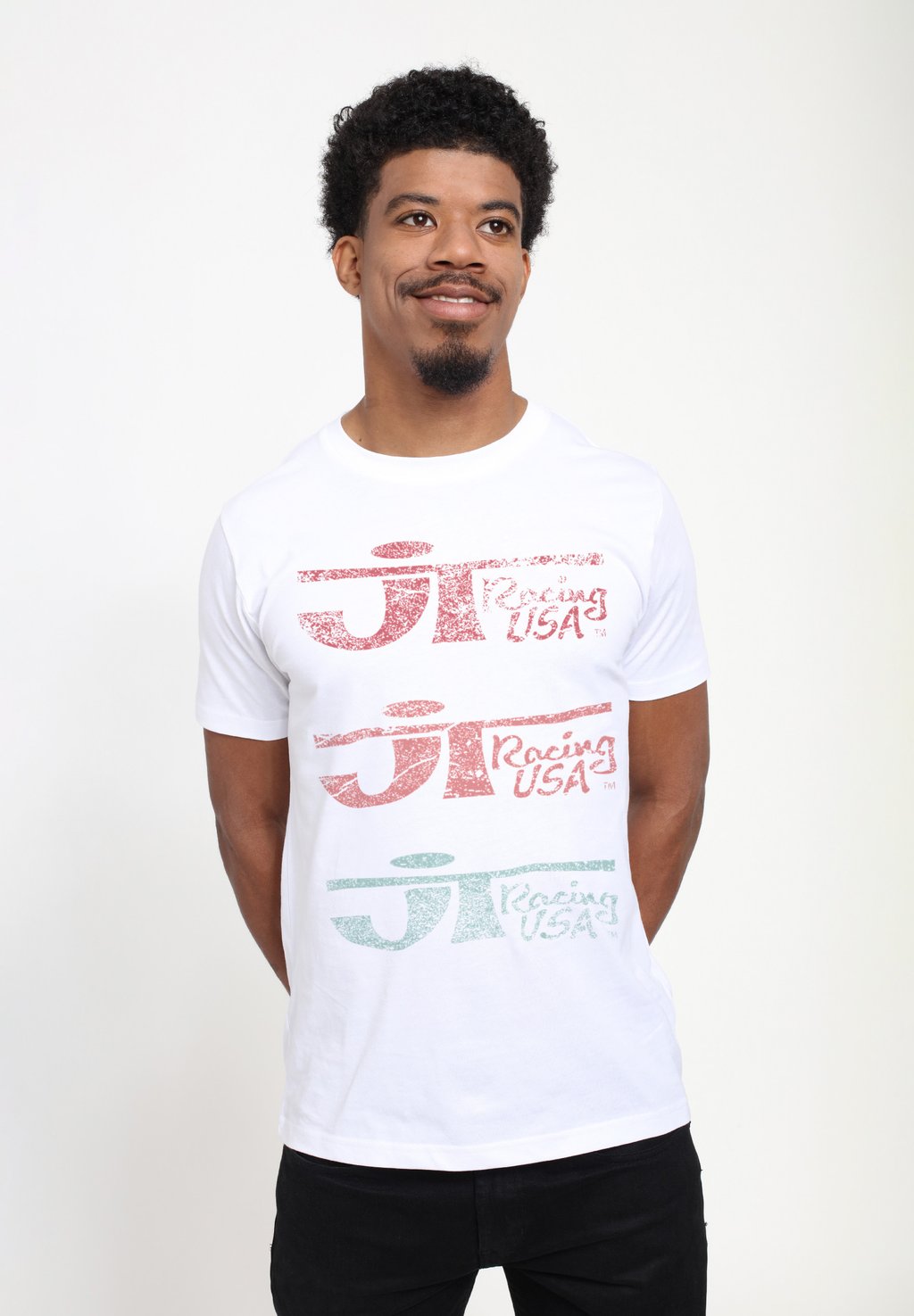 

Футболка с принтом JT RACING FADED TRIO OF LOGOS Henry Tiger, белый