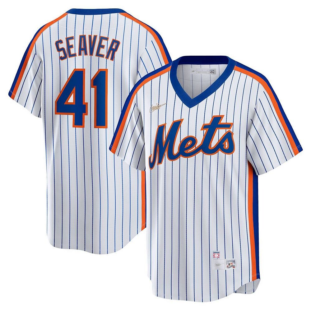 Мужское джерси Nike Tom Seaver White New York Mets Home Cooperstown Collection Player, цвет Met White — фото 2