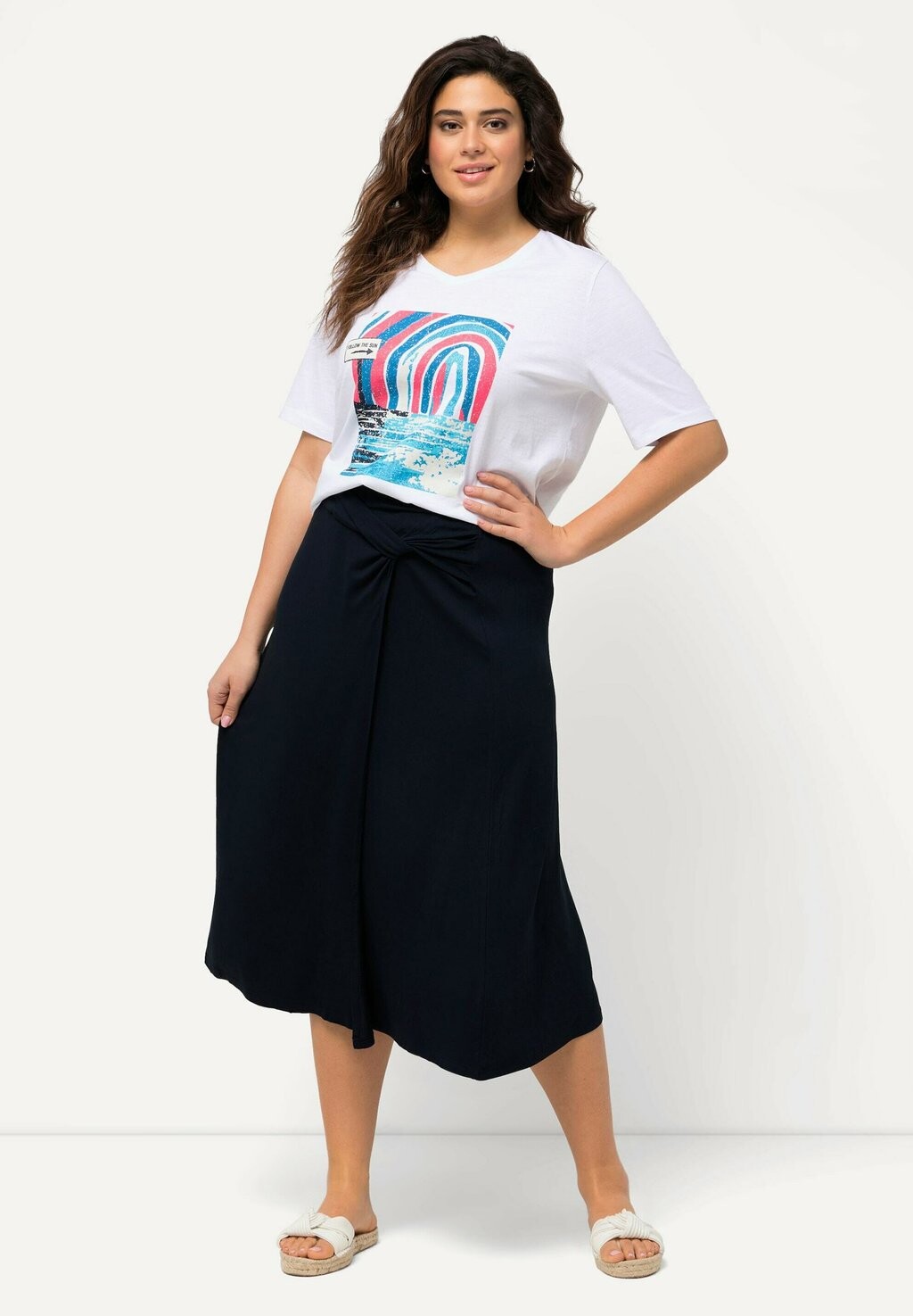 

Юбка А-силуэта ELASTIC WAIST Ulla Popken, темно-синий