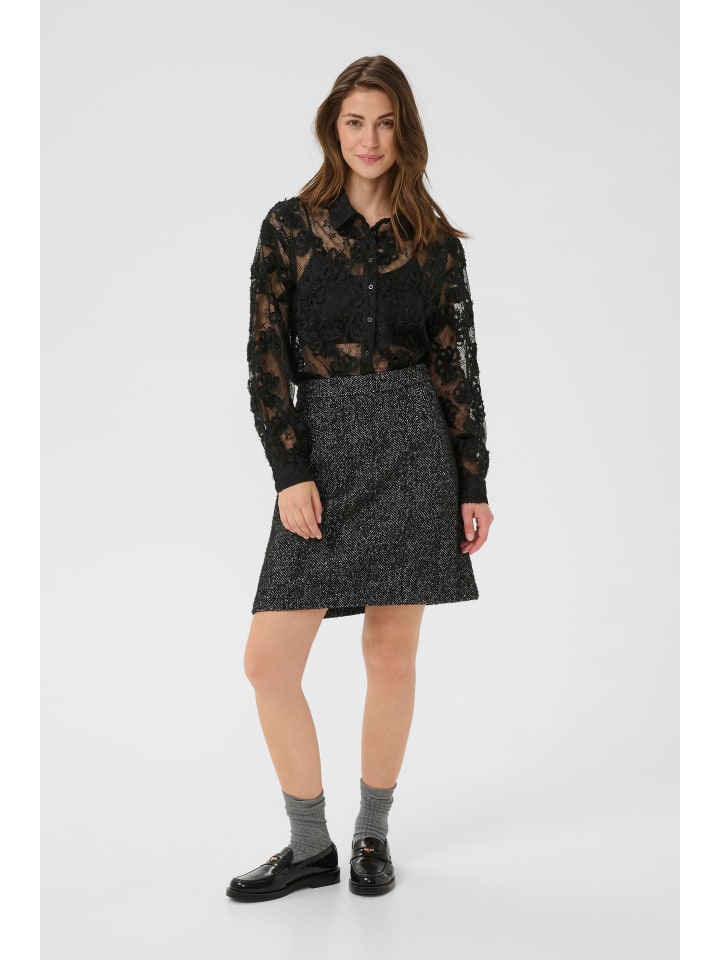 

Рубашка с длинными рукавами CRRory свободного кроя в цвете Pitch Black Cream