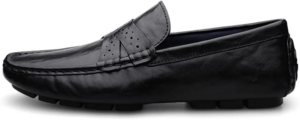 Лоферы кожаные Mens Loafers Penny Loafers, черный SayfuR — фото 3