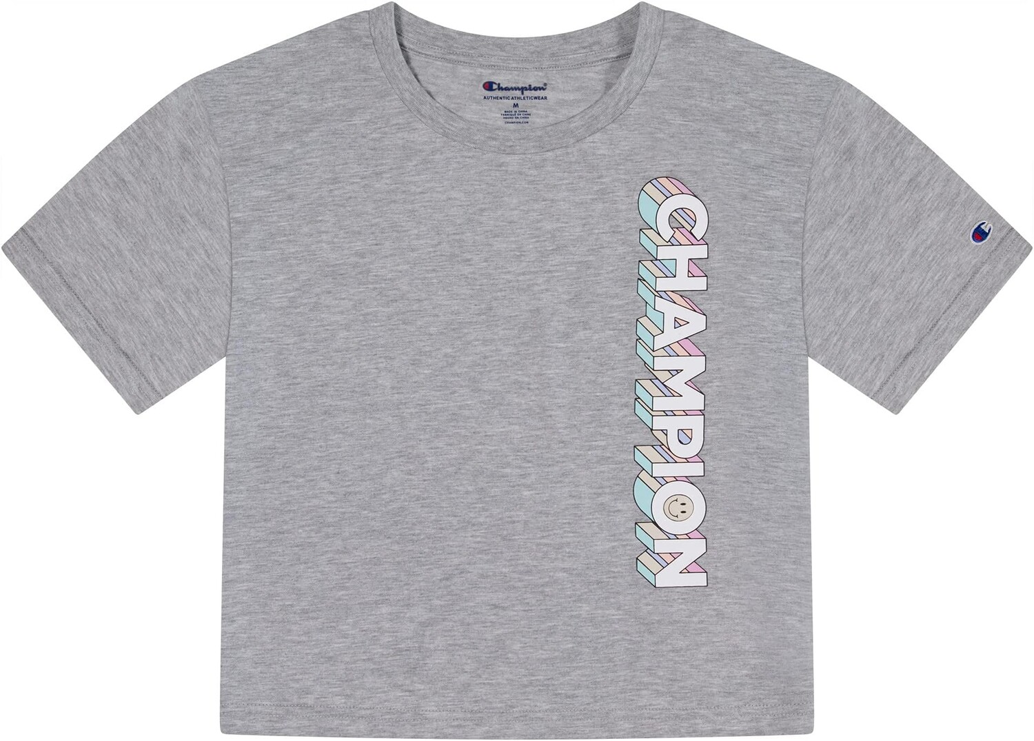 

Футболка Champion Vertical Drop Shadow w/ Smiley Boxy, цвет Oxford Heather