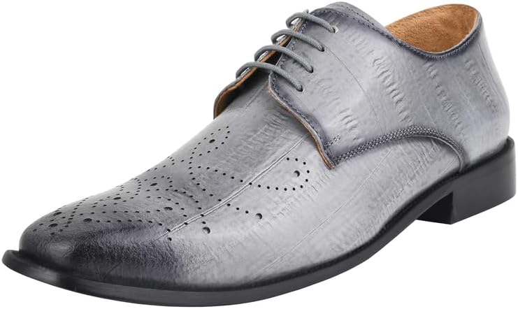 

Мужские туфли LIBERTYZENO из натуральной кожи с простым дизайном и принтом угря, шнуровка, модель Oxford, для взрослых, к Рождеству, серый