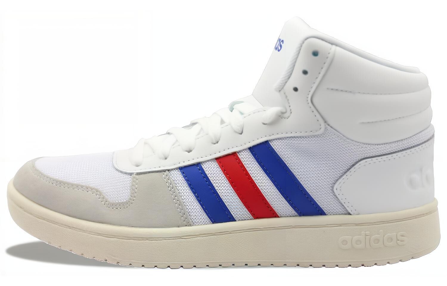 

Adidas Hoops 2.0 Mid White Royal Scarlet