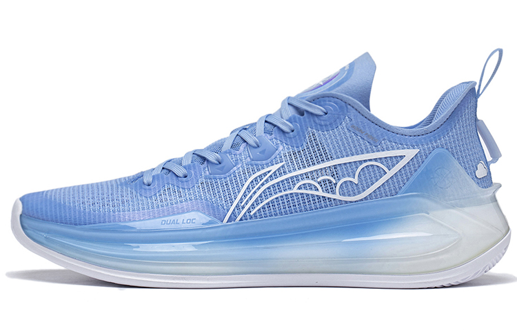 

LINING Лининг Лижэнь 3 V2 Небесно-голубые амортизирующие нескользящие износостойкие низкие баскетбольные кроссовки унисекс Снежно-голубые