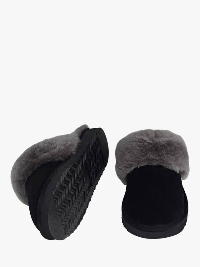 Классические тапочки-мулы Maple Lane с меховой оторочкой Radley, Black — фото 3