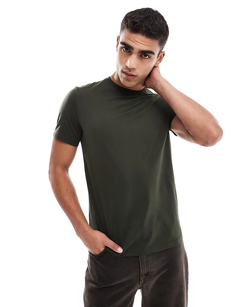

Футболка цвета хаки с двойным логотипом Fred Perry