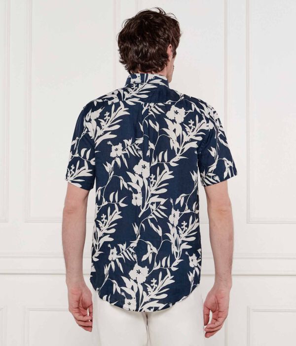 Льняная рубашка тропическая Regular fit Tommy Hilfiger, синий — фото 3
