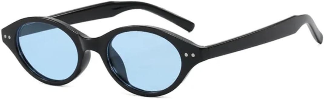 

Солнцезащитные очки с защитой от УФ-излучения UV400 | Маленькие овальные заклепки на оправе | Линзы конфетных цветов для занятий спортом на открытом воздухе и вождения DSVIGF, Black Blue