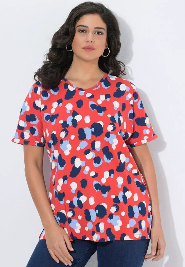 

Rundhals, halbarm/// футболка с принтом Ulla Popken, Coral, Розовый, Rundhals, halbarm/// футболка с принтом Ulla Popken, Coral