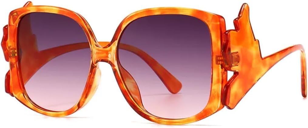 

Модные цветные квадратные солнцезащитные очки для женщин в стиле ретро с уникальными дужками, градиентные оттенки, защита от УФ-излучения UV400, трендовые очки для мужчин UATXTAU, Orange Gray Pink