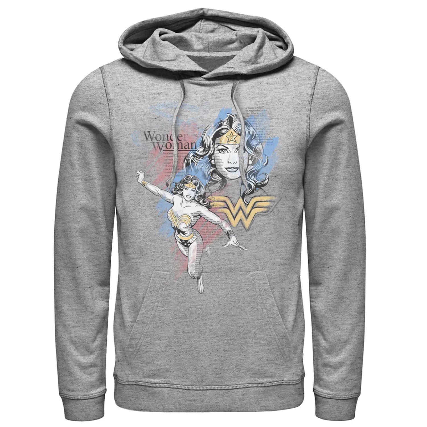 

Мужская толстовка с капюшоном DC Comics Wonder Woman в винтажном стиле с акварельным эскизом и портретом Licensed Character