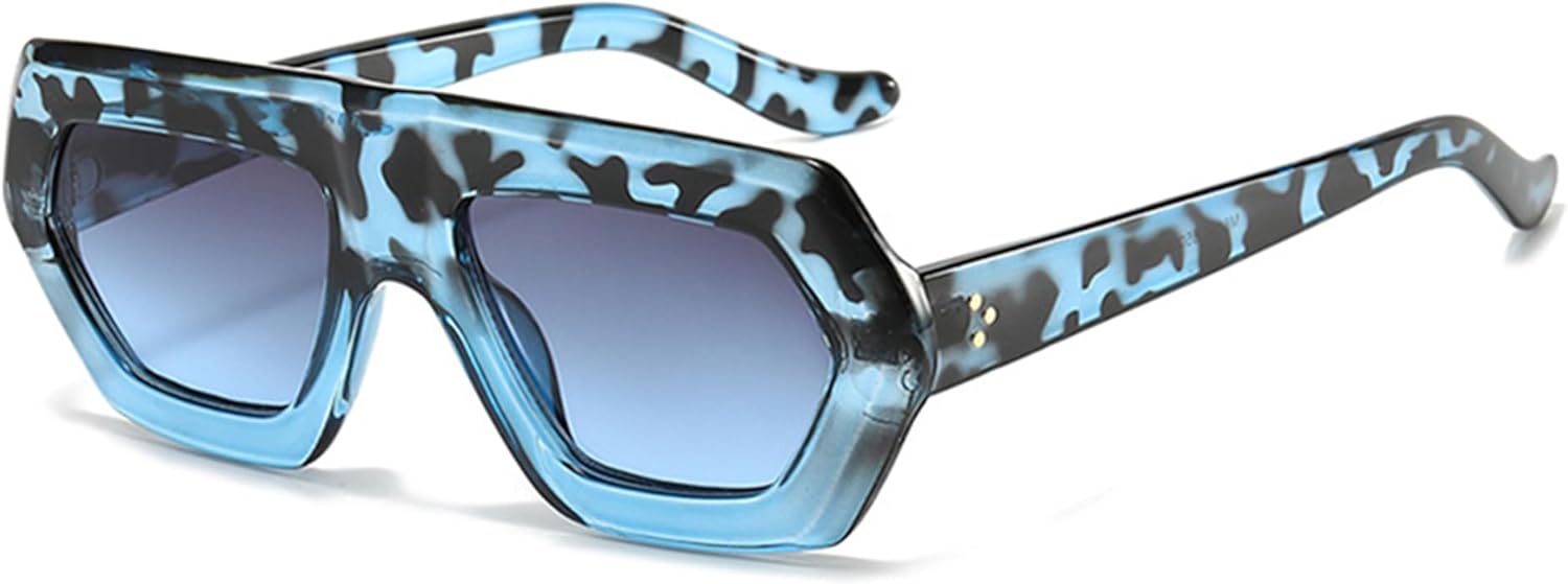 

Женские солнцезащитные очки Bullabulling Square в стиле ретро с прозрачными линзами цвета океана и защитой от УФ-излучения UV400. Мужские модные солнцезащитные очки с леопардовым принтом и цветом шампанского, Blue