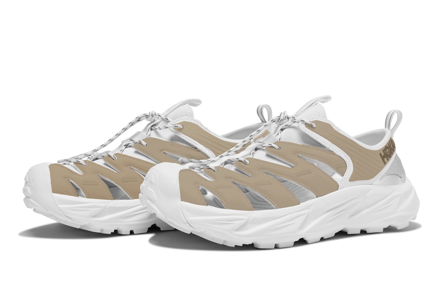 HOKA ONE ONE Хопари серия речные треккинговые ботинки унисекс белый хаки белый, цвет Khaki White — фото 4