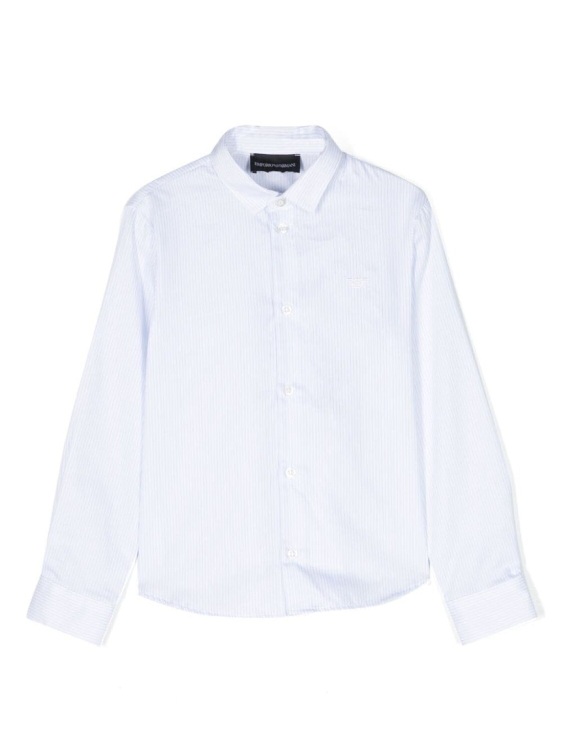 

Полосатая рубашка с длинными рукавами Emporio Armani Kids, белый