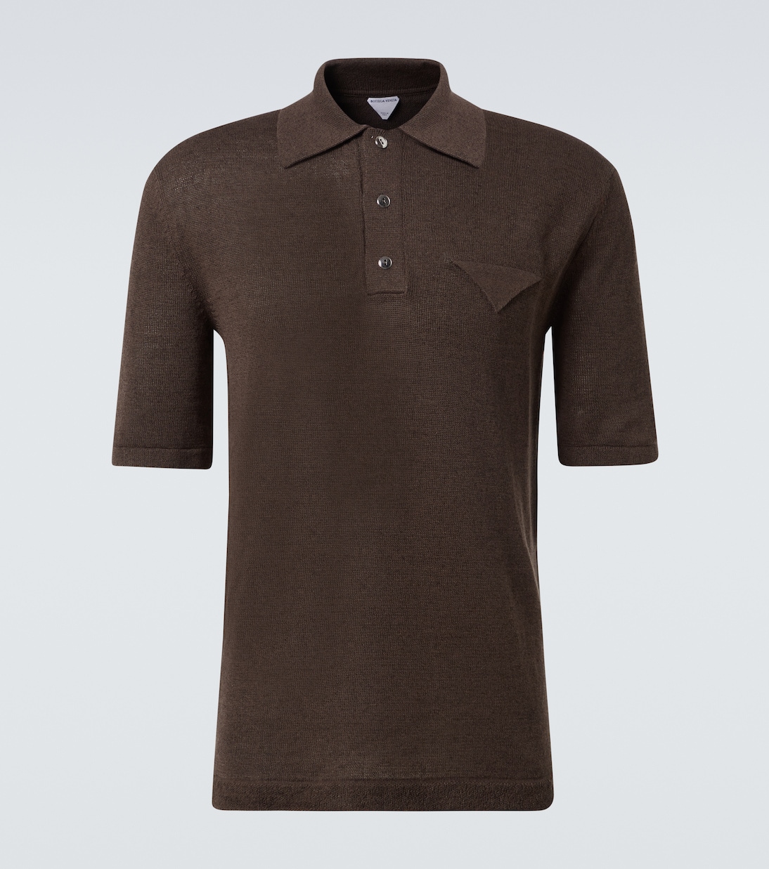 

Льняная и хлопковая поло Bottega Veneta, Dark Brown Melange