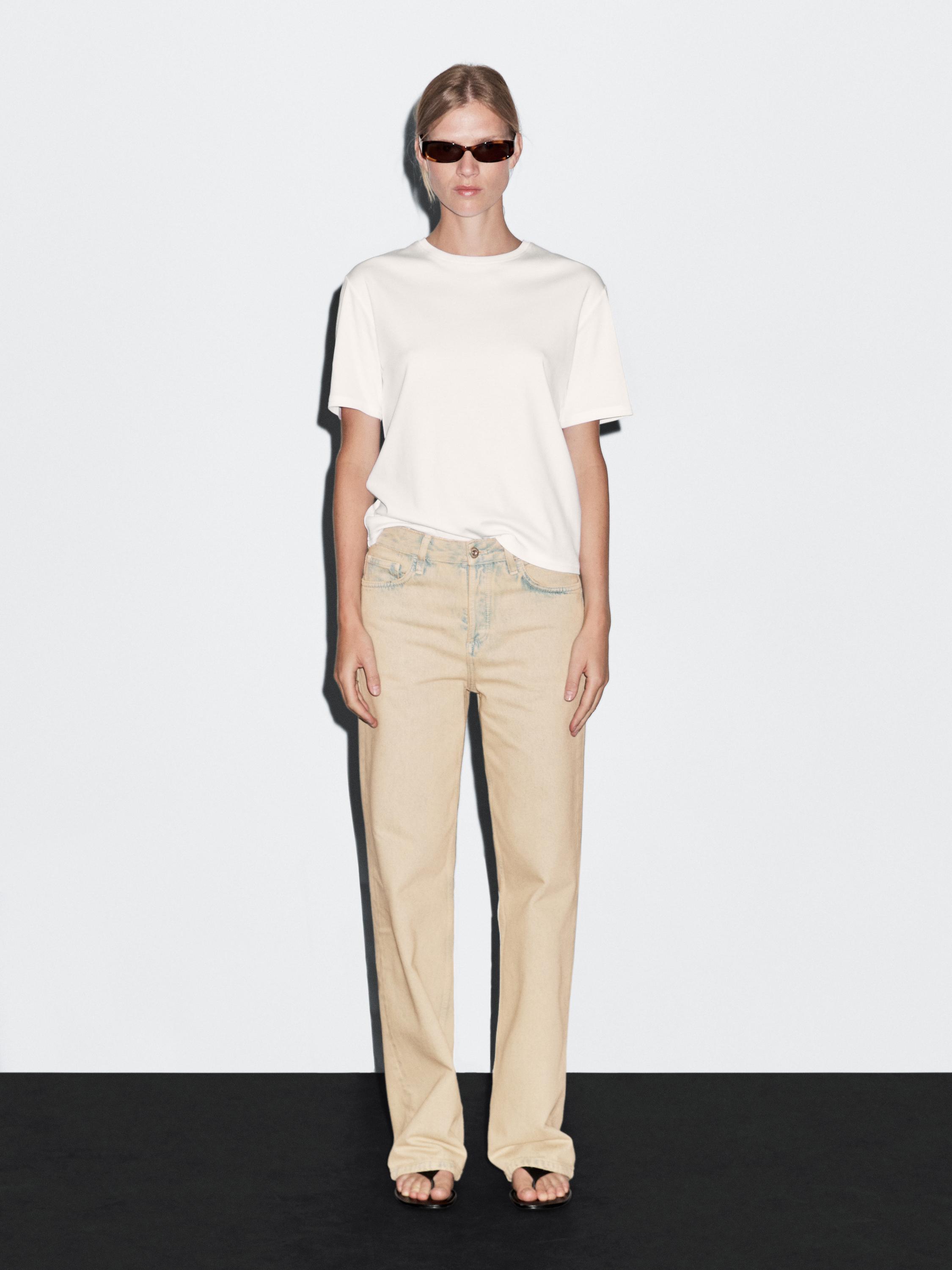 

Джинсы из хлопка со средней посадкой и широкими штанинами Massimo Dutti, синий