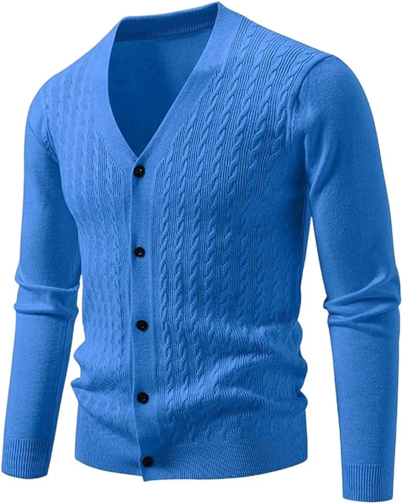 

Мужской кардиган с длинным рукавом и V-образным вырезом