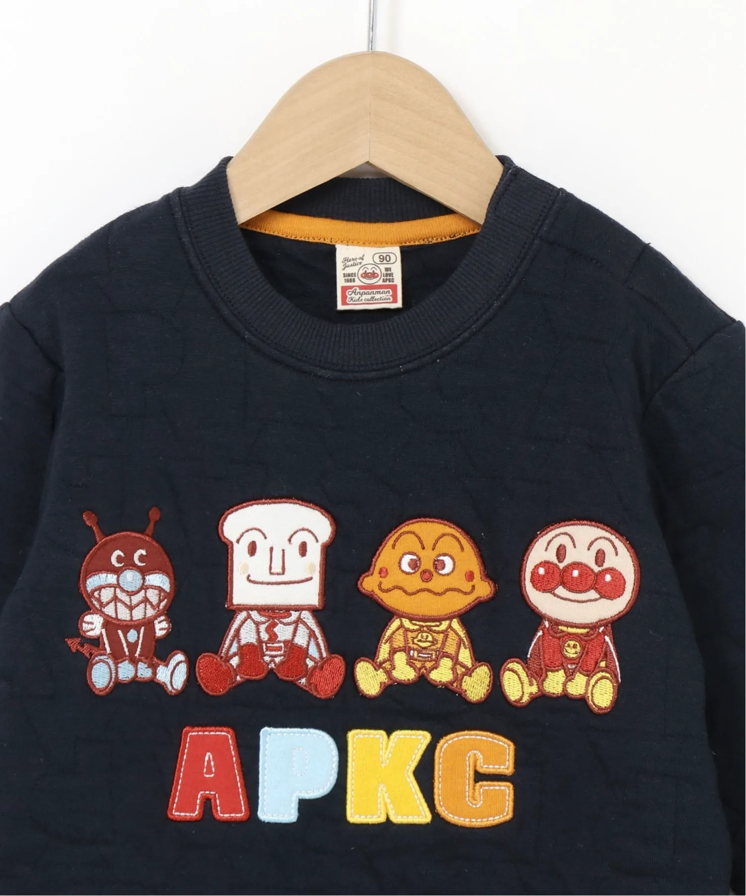 Детская толстовка ANPANMAN / (K)APKC с вышивкой и стеганым рисунком Anpanman Kids Collection, Navy — фото 4