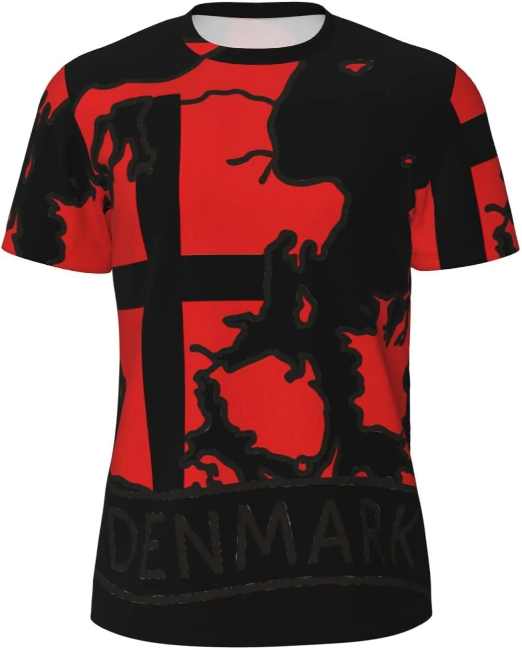 

Футболка мужская летняя с принтом карты Дании, легкая и дышащая SDFHU