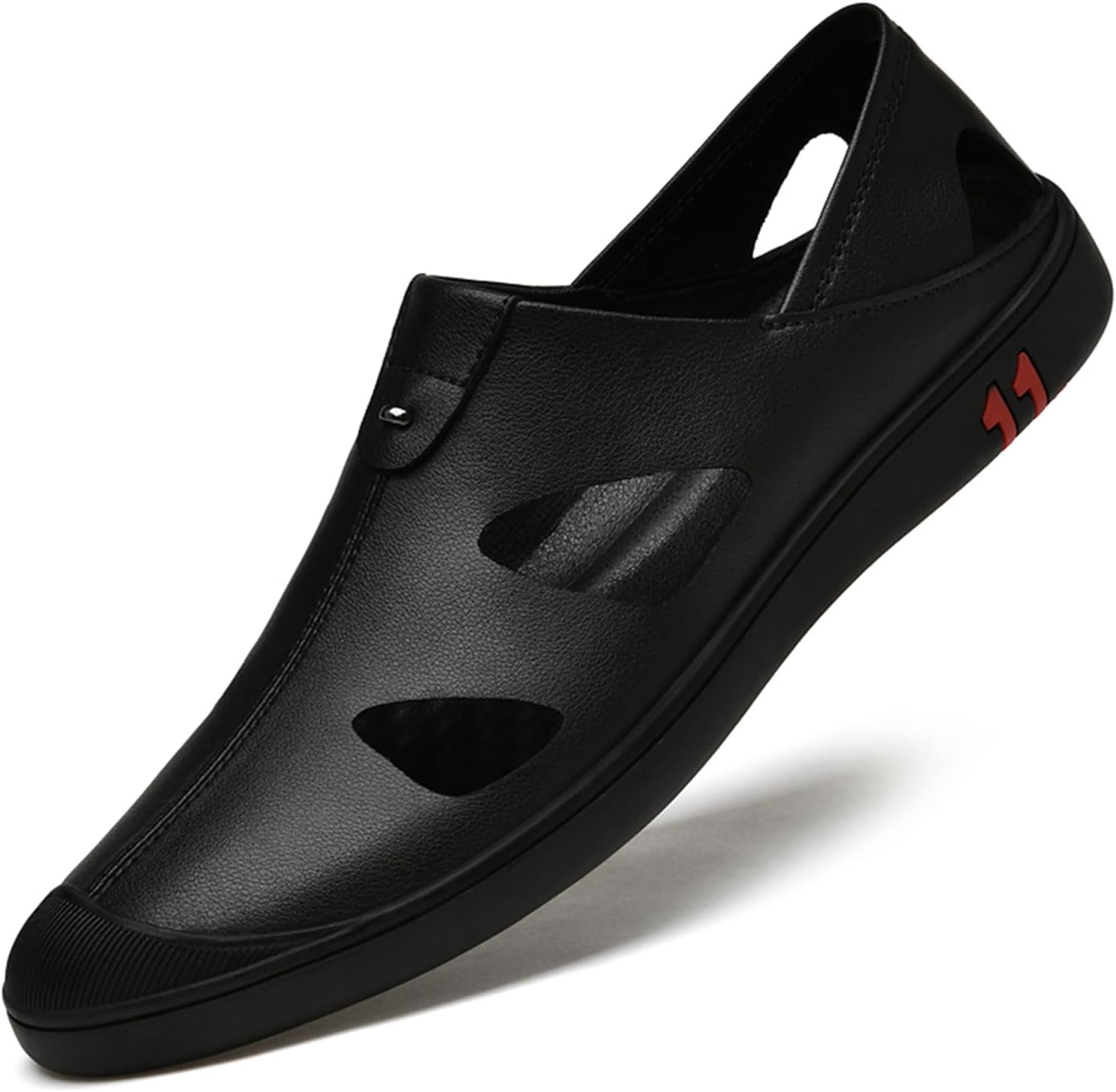 

Мужские повседневные лоферы из натуральной кожи, удобные и дышащие, для ходьбы и вождения Abborora, черный