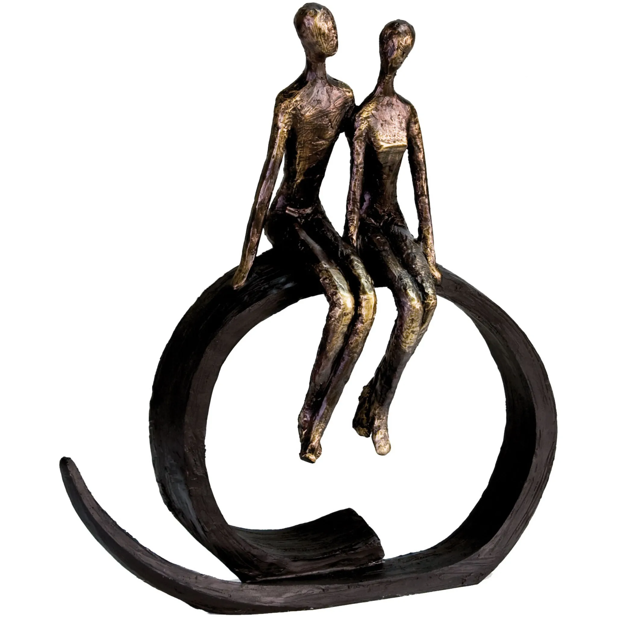 

Декоративная фигурка Casablanca by Gilde "Sculpture Close", декоративный предмет, высота 35 см, пара, с подвеской с надписью, гостиная, цвет bronzefarben