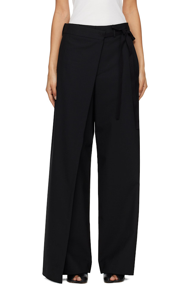 

Брюки из шерстяной смеси Mm6 Maison Margiela, черный