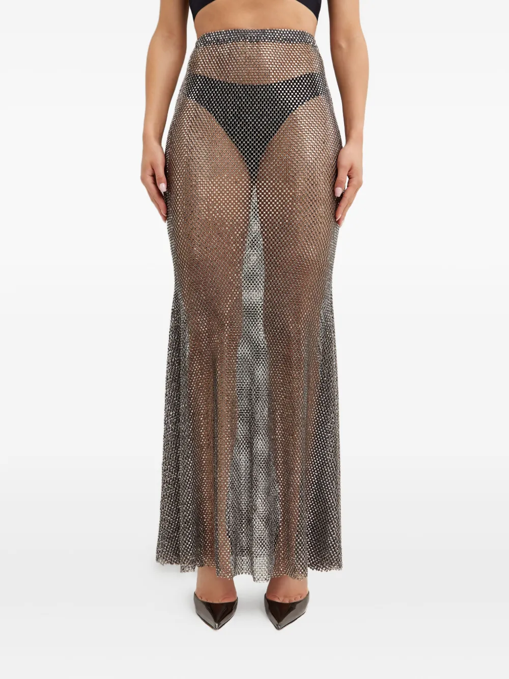 

Длинная юбка из кристаллической сетки Santa Brands, серебристый