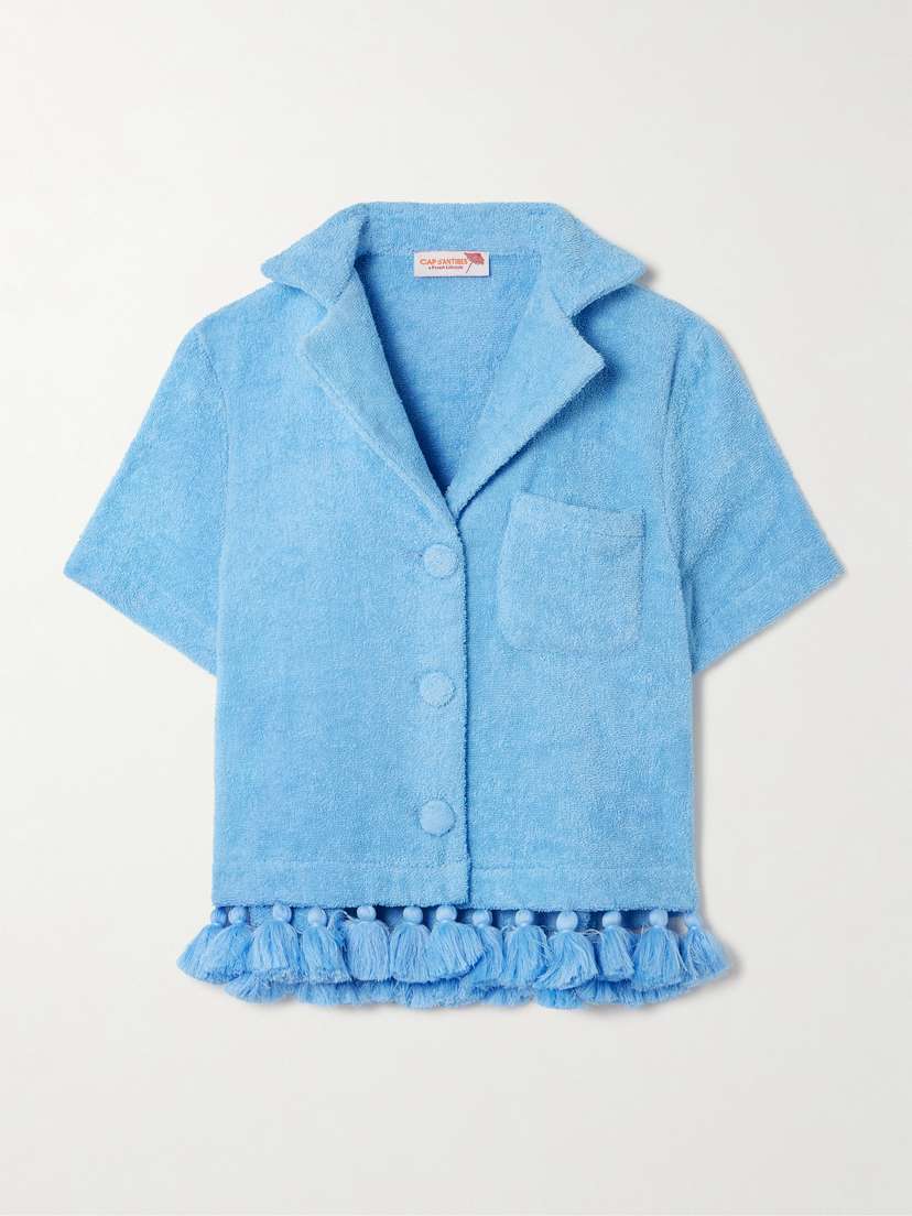 

Рубашка из хлопчатобумажной махровой ткани с кисточками Cap D'Antibes, синий