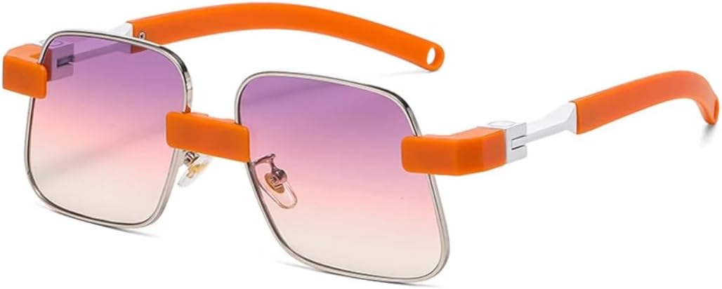 

Модные солнцезащитные очки для женщин, защита от УФ-излучения UV400, ретро, ​​прозрачные линзы, стильные очки для мужчин, градиентные линзы HHZZYVY, Orange Purple Pink