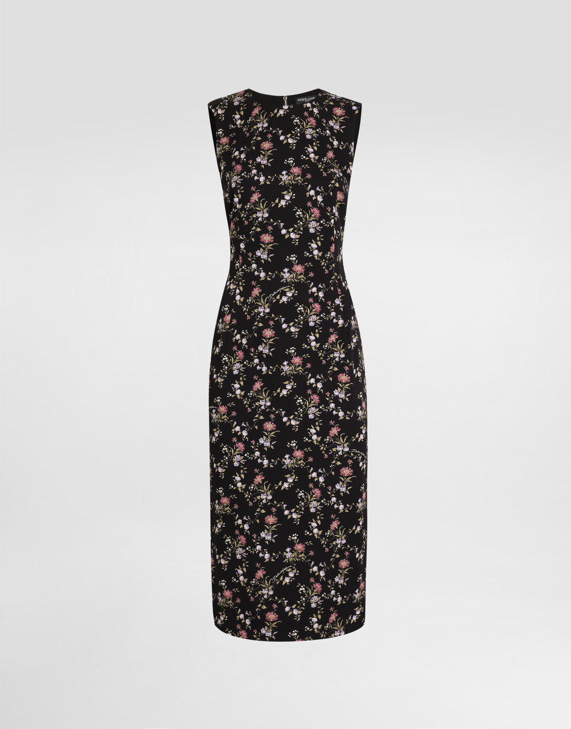 

Платье из шармеза с мелким цветочным принтом Dolce & Gabbana, мультиколор