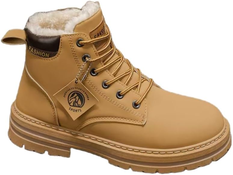 

Мужские большие высокие ботинки на толстой подошве, сверхтеплые короткие ботинки с шнуровкой - альпинистские ботинки Fmshi, хаки