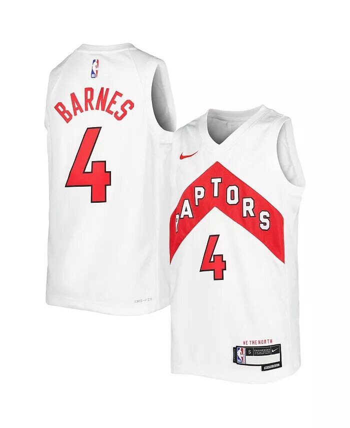 Джерси Big Boys Scottie Barnes White Toronto Raptors 2021/22 Swingman Player — Association Edition Nike — фото 4