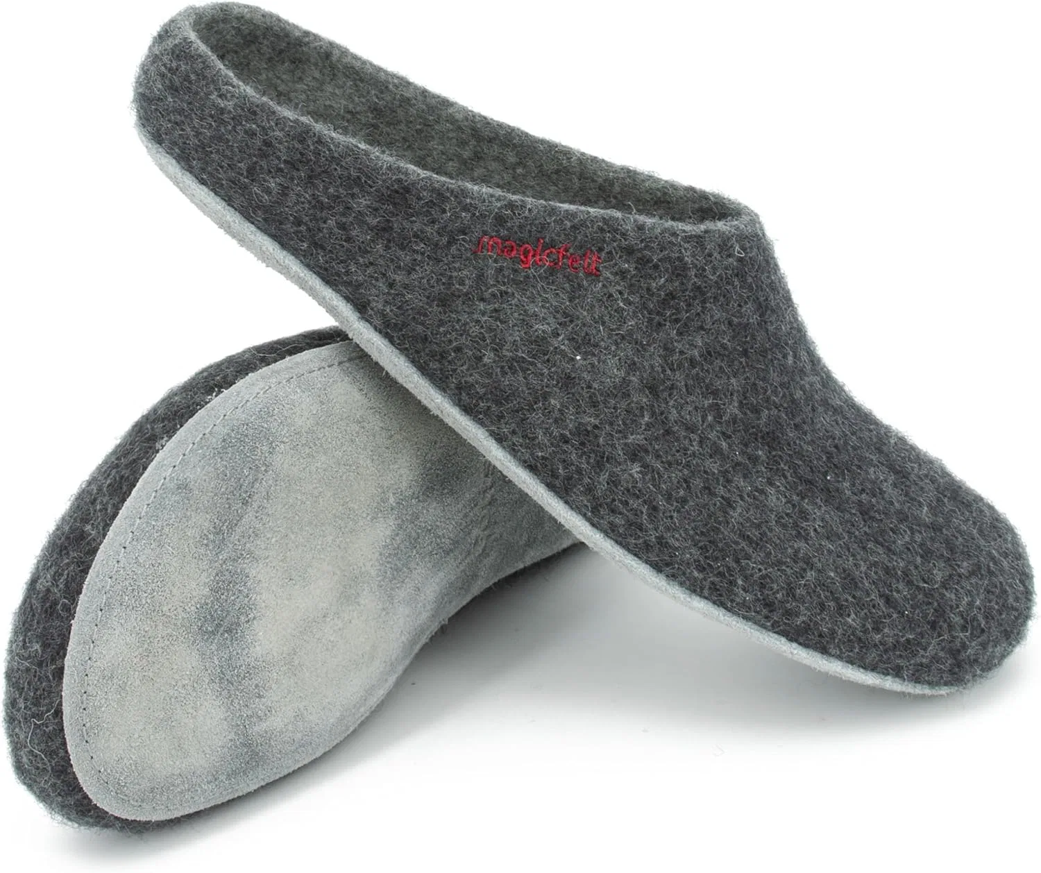 Войлочные тапочки Magicfelt AP 701 из 100% мериносовой шерсти | Тапочки для мужчин и женщин с высококачественной кожаной подошвой - Сделано в Тироле, Charcoal Grey
